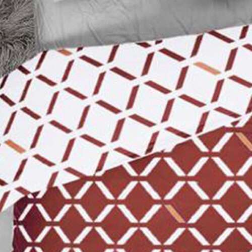 Double/Single Bed White and Red-Comforter