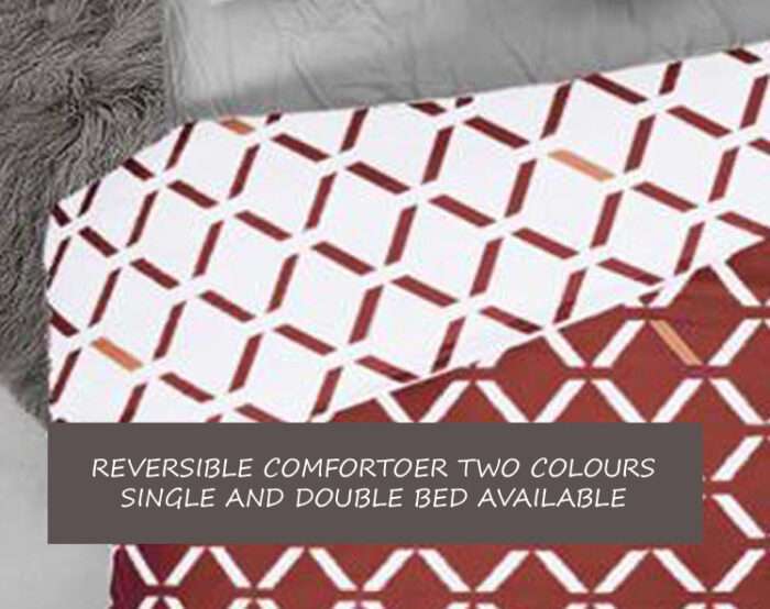 Double/Single Bed White and Red-Comforter