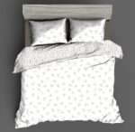 Double/Single Bed-Grey and White floral-printed-Comforter