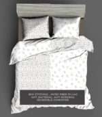 Double/Single Bed-Grey and White floral-printed-Comforter