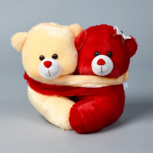 kwality-dreams-teddy-bear-pair-red-and-light-yellow