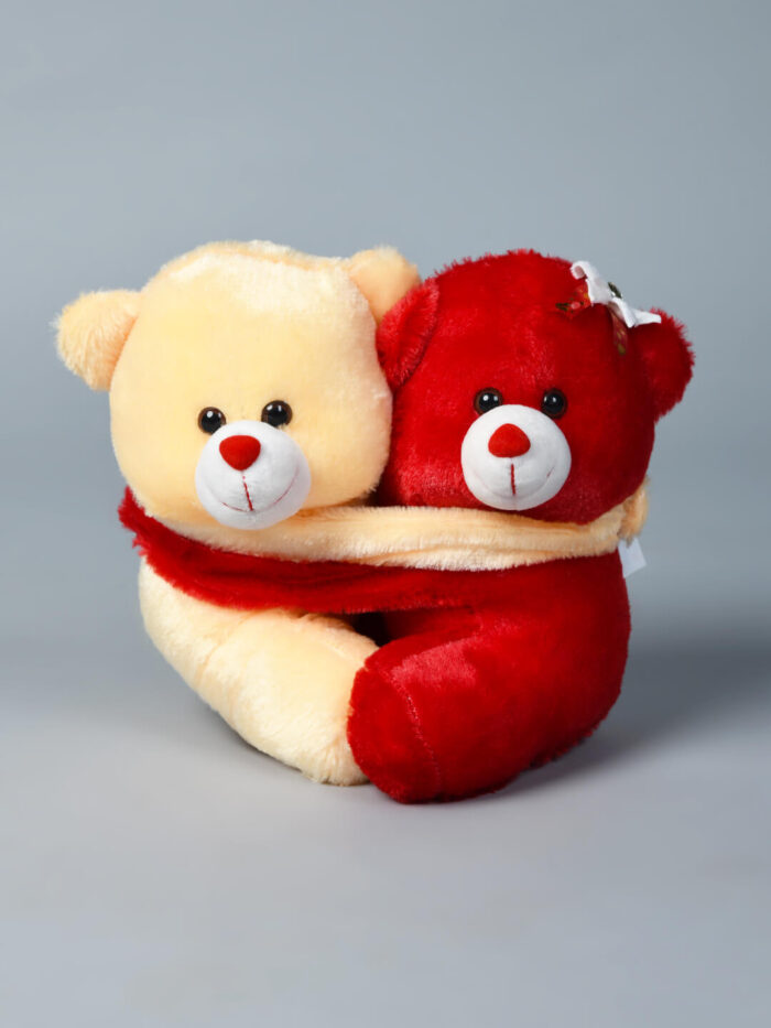 kwality-dreams-teddy-bear-pair-red-and-light-yellow