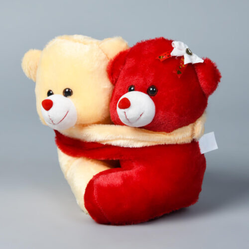 kwality-dreams-teddy-bear-pair-red-and-light-yellow