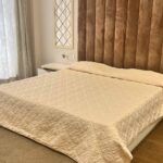 Beige Quilted Bed Spread in Cotton for Double bed size with 2 pillow covers