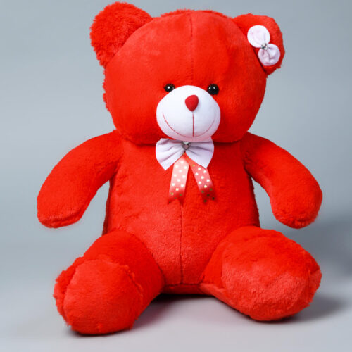 Kwality Dreams Delightful Red Teddy Bear with a Touch of Elegance