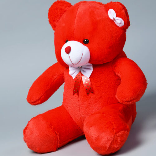 Kwality Dreams Delightful Red Teddy Bear with a Touch of Elegance