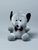 Kwality Dreams Grey Elephant Stuffed Toy with Stylish Black Bow