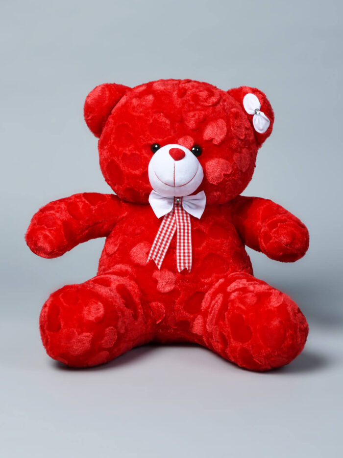 Kwality Dreams Heart-fur Teddy Bear in Vibrant Red Colour