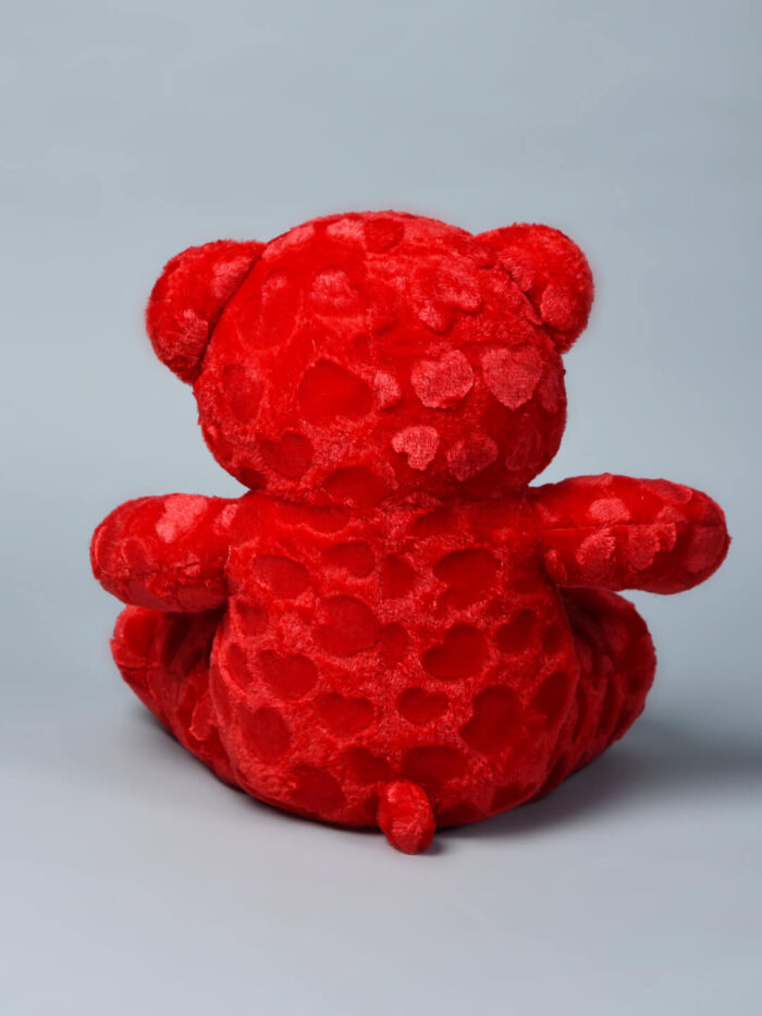 Kwality Dreams Heart-fur Teddy Bear in Vibrant Red Colour