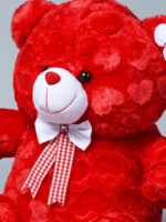 Kwality Dreams Heart-fur Teddy Bear in Vibrant Red Colour