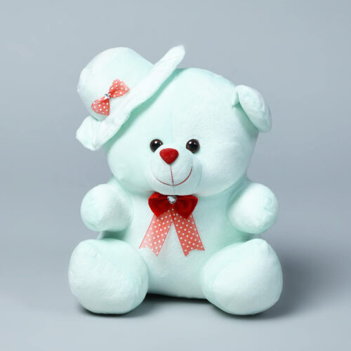 Kwality Dreams Sweet Light Blue Teddy Bear Wearing a Stylish Hat