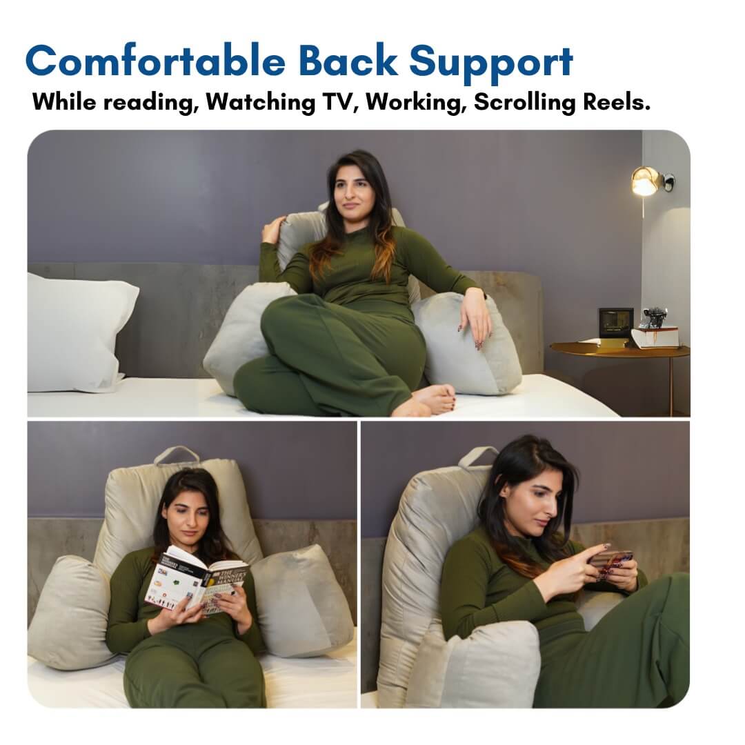 cozy support reading pillow infographic image