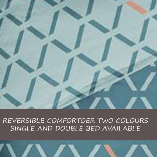 Double/Single Bed-Turquoise-geometric-Comforter